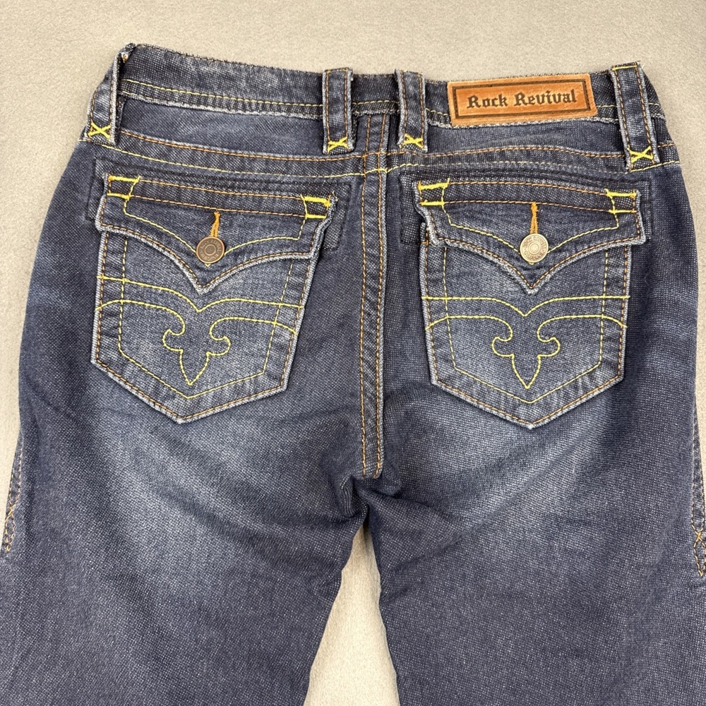 Rock Revival Jessica Jeans Womens 26/32 Blue Low Rise Skinny Stretch DARK WASH